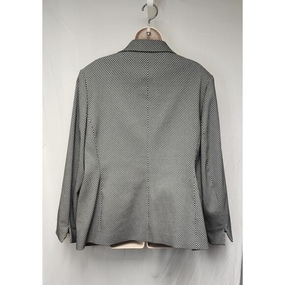 Calvin Klein Houndstooth Black/White Single Breasted Open Blazer Jacket 18W - Picture 4 of 9